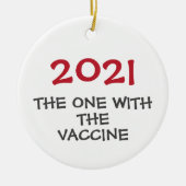 2021 met het kerstsiermiddel van het vaccin keramisch ornament (Voorkant)