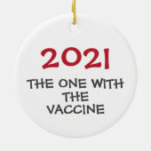 2021 met het kerstsiermiddel van het vaccin keramisch ornament (Achterkant)