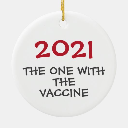 2021 met het kerstsiermiddel van het vaccin keramisch ornament (Achterkant)