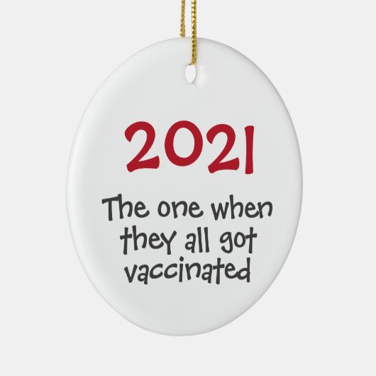 2021 met het kerstsiermiddel van het vaccin keramisch ornament (Rechts)