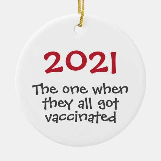 2021 met het kerstsiermiddel van het vaccin keramisch ornament (Voorkant)