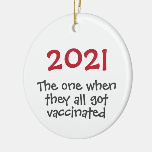 2021 met het kerstsiermiddel van het vaccin keramisch ornament (Links)