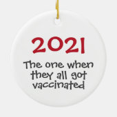 2021 met het kerstsiermiddel van het vaccin keramisch ornament (Achterkant)