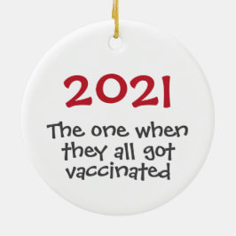 2021 met het kerstsiermiddel van het vaccin keramisch ornament