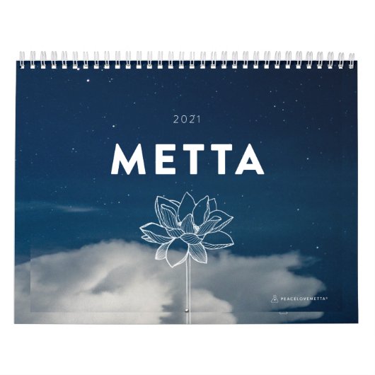 2021 Metta Phrases Calendar door PeaceLoveMetta Kalender (Hoes)