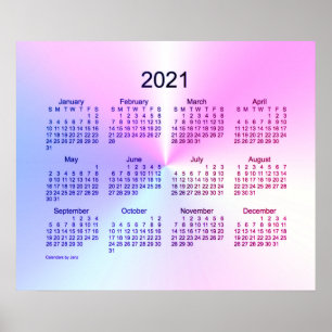 2021 Miami Shimmer Wandkalender van Janz Poster