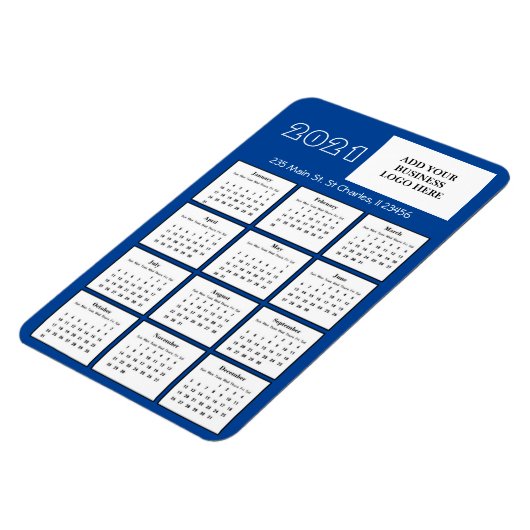2021 Mini Calendar koelkast Business Logo Magneet (Linkerzijde)