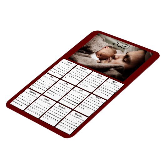 2021 Mini Calendar-koelkast Magneet (Linkerzijde)