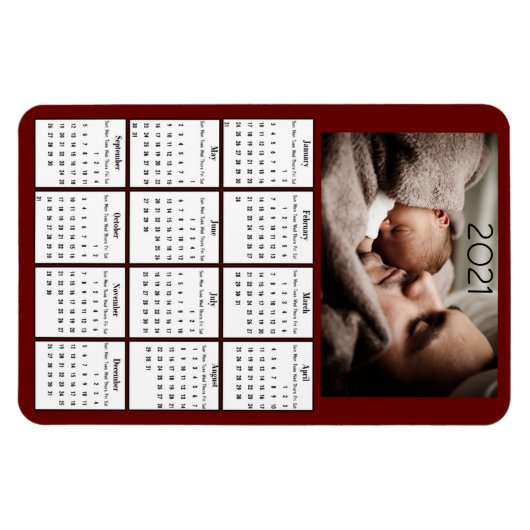 2021 Mini Calendar-koelkast Magneet (Horizontaal)