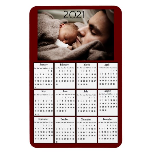 2021 Mini Calendar-koelkast Magneet (Verticaal)