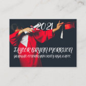 2021 Minimalistisch zwart-wit Afstuderen I Informatiekaartje (Voorkant)