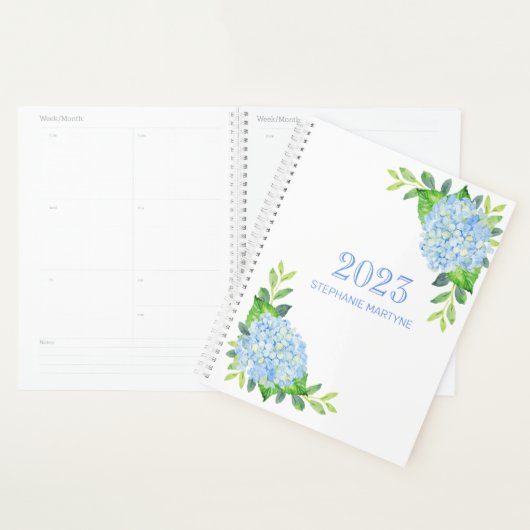 2021 Moderne Floral Blue Hydrangea Persoonlijk Planner (Display)