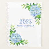 2021 Moderne Floral Blue Hydrangea Persoonlijk Planner (Voorkant)