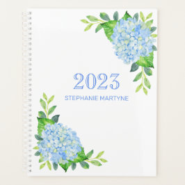 2021 Moderne Floral Blue Hydrangea Persoonlijk Planner