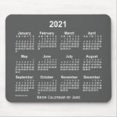 2021 Neon Charcoal Calendar van Janz Muismat (Voorkant)