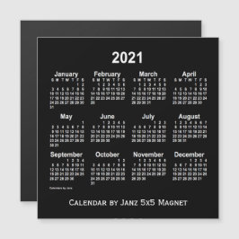2021 Neon White Agenda van Janz 5x5 Magnet