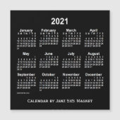 2021 Neon White Agenda van Janz 5x5 Magnet (Voorkant)