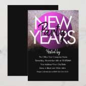 2021 New Years Company Event Paars Glitter Kaart (Voorkant / Achterkant)