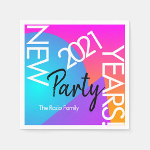 2021 New Years Party Neon Typography Company Event Servet