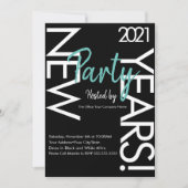 2021 New Years White Blauwgroen Typography Company Kaart (Voorkant)