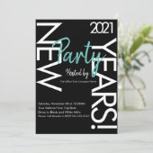 2021 New Years White Blauwgroen Typography Company Kaart (Staand voorkant)
