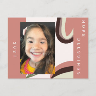 2021 Nieuwe jaren organische vormen botanische fot Briefkaart