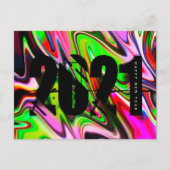 2021 Nieuwe Jaren Trippy Liquid Bold Font Briefkaart (Voorkant)