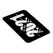 2021 Nieuwe jaren zwart en wit eenvoudig Magneet (Rechterzijde)