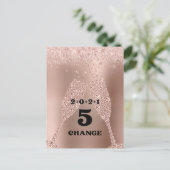 2021 Nieuwjaar van het Roos Gold Champagne Toast Feestdagenkaart (Staand voorkant)