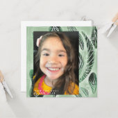 2021 Nieuwjaars handgetekende botanische plant gro Kaart (Voorkant / Achterkant in situ)