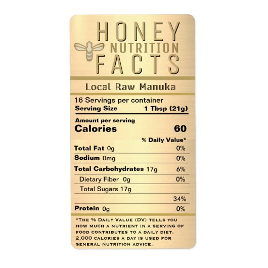 2021 Nieuwste honingvoeding metaalgoud met bijen Etiket (Voorkant)