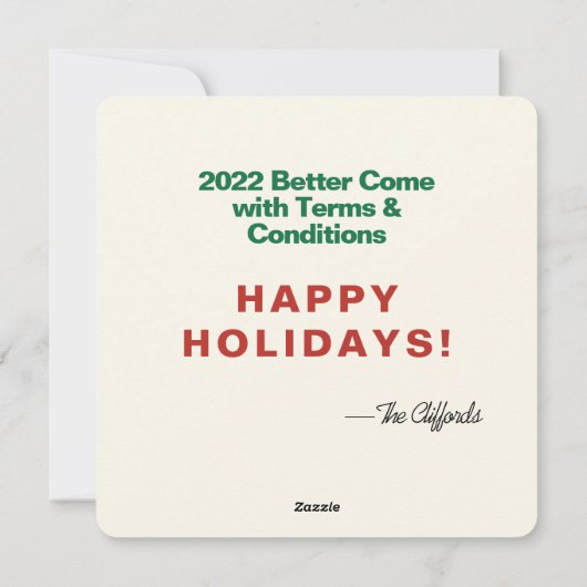 2021 Nog steeds geen geweldige Review, feestelijke Feestdagenkaart (Achterkant)