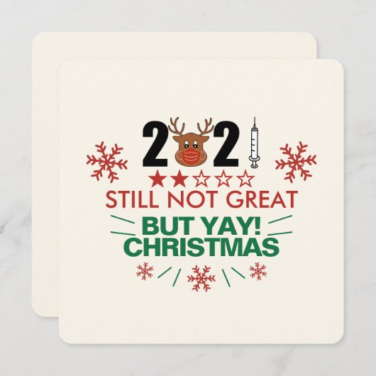 2021 Nog steeds geen geweldige Review, feestelijke Feestdagenkaart (Voorkant / Achterkant)