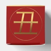 2021 Os jaar Goud geëmbosseerd Symbool C Favor Doo Bedankdoosjes (Bovenkant)