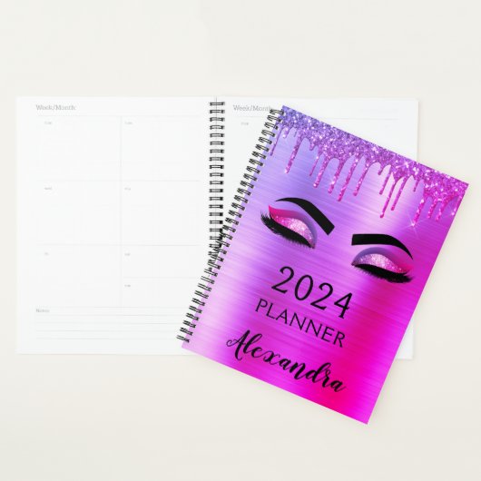 2021 Paarse glitter Sparkle Eyelashes Glam Planner (Display)