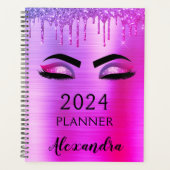 2021 Paarse glitter Sparkle Eyelashes Glam Planner (Voorkant)