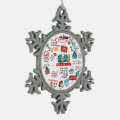 2021 Pandemisch jaar Vaccin Memorabilia Kerstmis Tin Sneeuwvlok Ornament (Links)
