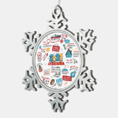 2021 Pandemisch jaar Vaccin Memorabilia Kerstmis Tin Sneeuwvlok Ornament (Rechts)