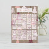 2021 Pandemische BINGO Cute Pink Tree Kerstfoto Feestdagenkaart (Staand voorkant)