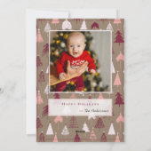 2021 Pandemische BINGO Cute Pink Tree Kerstfoto Feestdagenkaart (Achterkant)