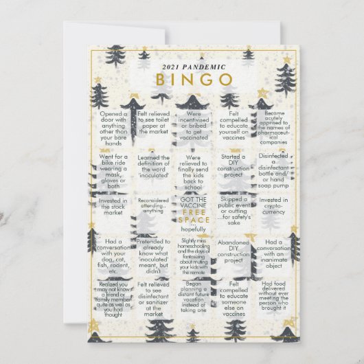2021 Pandemische BINGO Funny Modern kerstkaart (Voorkant)