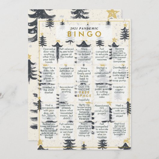 2021 Pandemische BINGO Funny Modern kerstkaart (Voorkant / Achterkant)