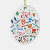 2021 pandemische kerst keramisch ornament (Rechts)