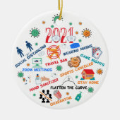 2021 pandemische kerst keramisch ornament (Voorkant)