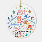 2021 pandemische kerst keramisch ornament (Links)