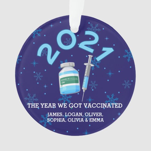 2021 Persoonlijke familienamen kerstmis Ornament (voorkant)