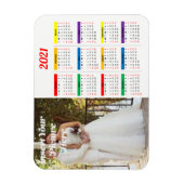 2021 Persoonlijke foto Rainbow Calendar Hor Magneet (Verticaal)
