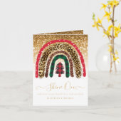 2021 Persoonlijke Kerst Regenboog Gouden Glitter G Kaart (Gele Bloem)