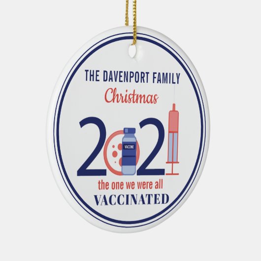 2021 Persoonlijke kerstmis Keramisch Ornament (Rechts)