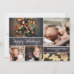 2021 Prettige feestdagen Photo Collage Chalkboard Feestdagenkaart<br><div class="desc">Uw prachtige familiefoto's verdienen het om gedeeld te worden in deze tijd van het jaar,  aangezien u uw wensen met veel plezier toezendt. Pas dit moderne ontwerp aan met uw familiegroet. Vind de andere stukken van het collectie.</div>